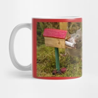 George the mouse in a log pile house - collecting the fan mail Mug